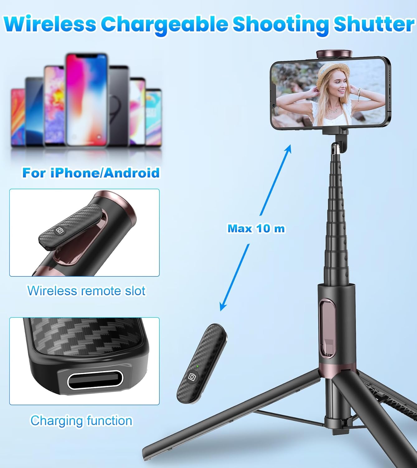 Tripod Selfie Stick Black