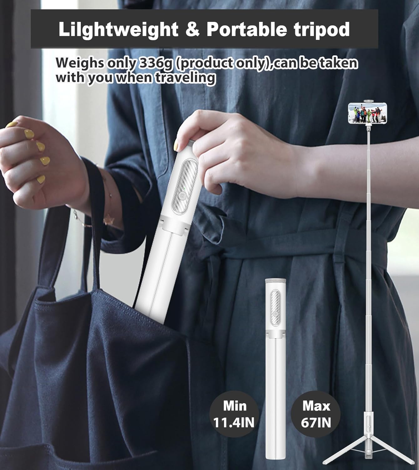 Tripod Selfie Stick White
