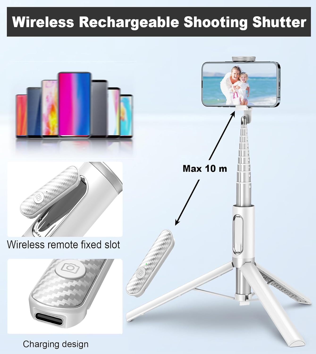 Tripod Selfie Stick White