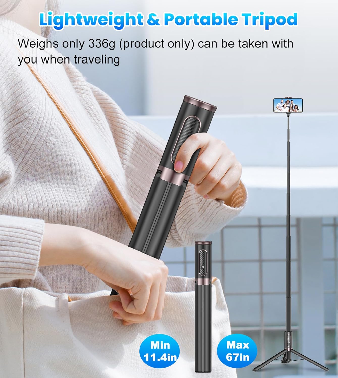Tripod Selfie Stick Black
